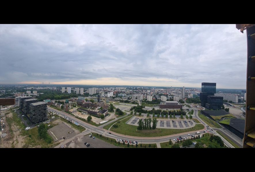 2023.07.21 - Panorama - widok na południe z 27 piętra budynku B
