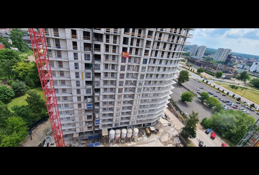 2023.06.16 - Widok na elewację wschodnią budynku B - zdjęcie wykonane na 14 piętrze buydnku A (1)