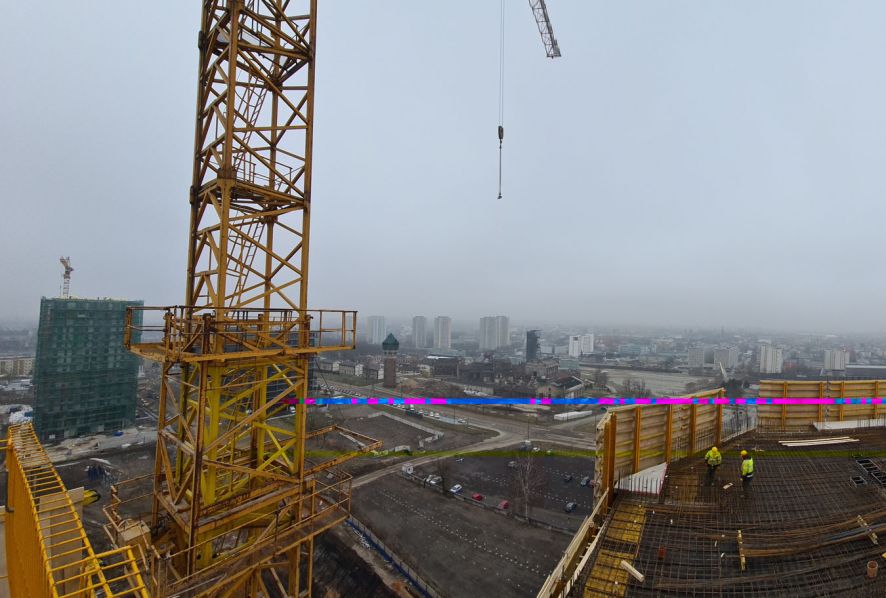 2023.03.03 - Panorama - widok na południe z 14 piętra budynku B