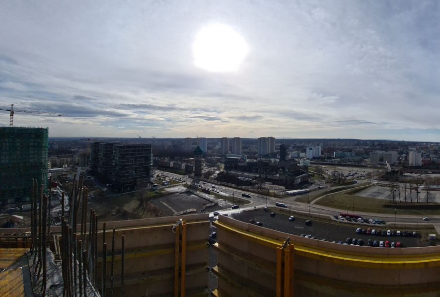 2023.03.10 - Panorama - widok na południe z 15 piętra budynku B