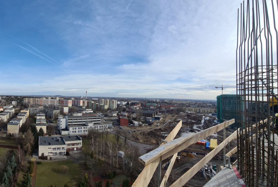 2023.03.10 - Panorama - widok na północ z 14 piętra budynku B_